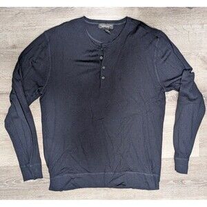The Men’s Store Bloomingdale’s Merino Wool Henley Black Size L